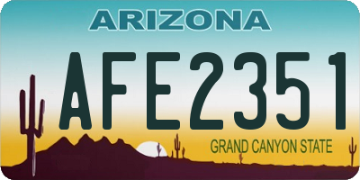 AZ license plate AFE2351