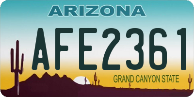 AZ license plate AFE2361