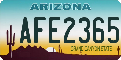 AZ license plate AFE2365