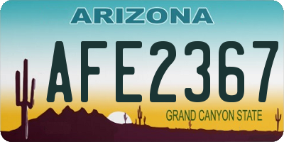AZ license plate AFE2367
