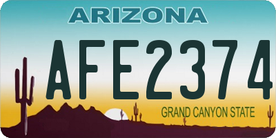 AZ license plate AFE2374