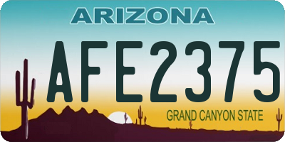 AZ license plate AFE2375
