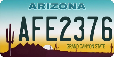 AZ license plate AFE2376