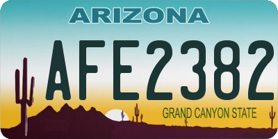 AZ license plate AFE2382