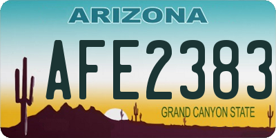 AZ license plate AFE2383