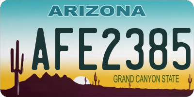 AZ license plate AFE2385