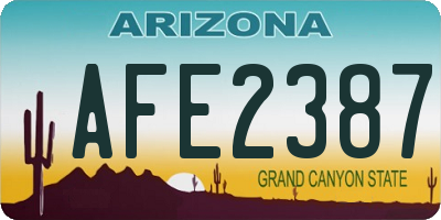 AZ license plate AFE2387