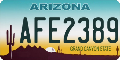 AZ license plate AFE2389