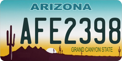 AZ license plate AFE2398