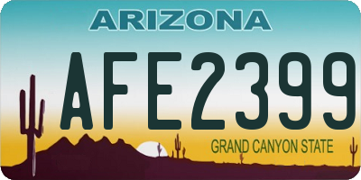 AZ license plate AFE2399