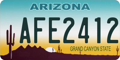 AZ license plate AFE2412