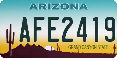 AZ license plate AFE2419