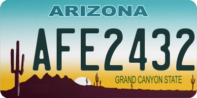 AZ license plate AFE2432