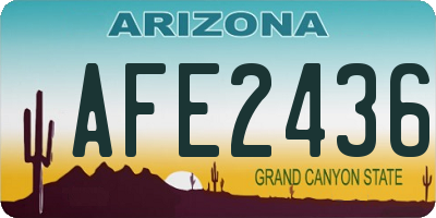 AZ license plate AFE2436