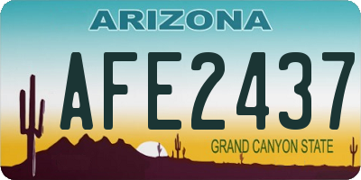 AZ license plate AFE2437