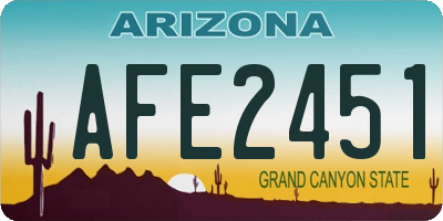 AZ license plate AFE2451