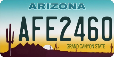 AZ license plate AFE2460