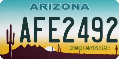 AZ license plate AFE2492