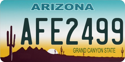 AZ license plate AFE2499