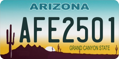 AZ license plate AFE2501