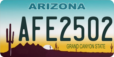 AZ license plate AFE2502