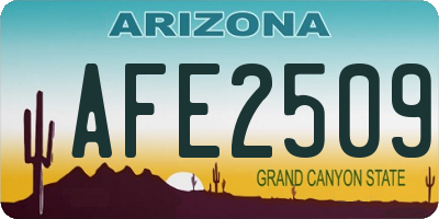 AZ license plate AFE2509