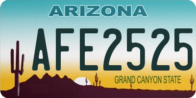 AZ license plate AFE2525