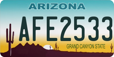 AZ license plate AFE2533