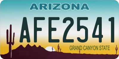 AZ license plate AFE2541