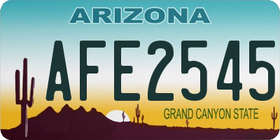 AZ license plate AFE2545