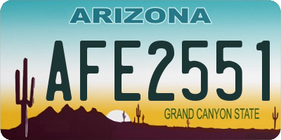 AZ license plate AFE2551