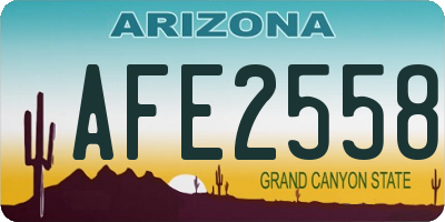 AZ license plate AFE2558
