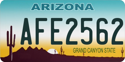 AZ license plate AFE2562
