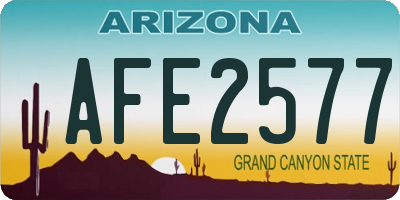 AZ license plate AFE2577