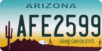 AZ license plate AFE2599