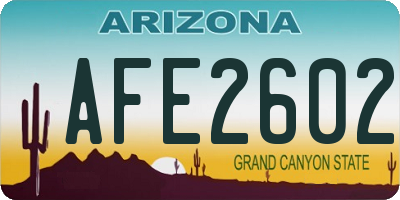 AZ license plate AFE2602