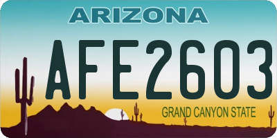 AZ license plate AFE2603