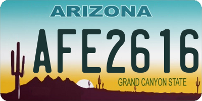 AZ license plate AFE2616