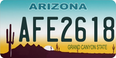 AZ license plate AFE2618