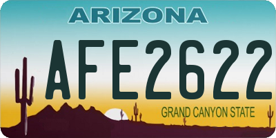 AZ license plate AFE2622