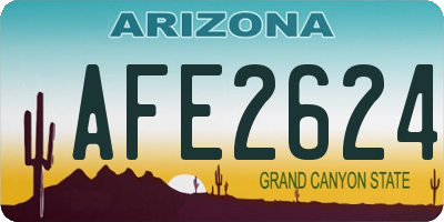 AZ license plate AFE2624