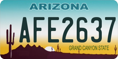 AZ license plate AFE2637