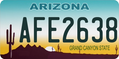 AZ license plate AFE2638
