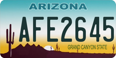 AZ license plate AFE2645