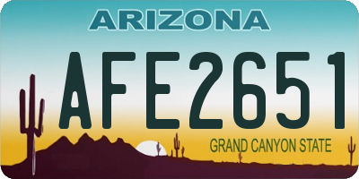 AZ license plate AFE2651