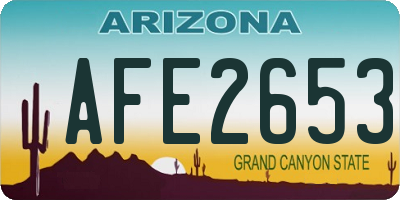 AZ license plate AFE2653