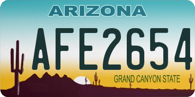 AZ license plate AFE2654