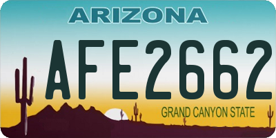 AZ license plate AFE2662