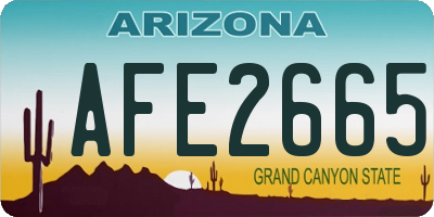 AZ license plate AFE2665