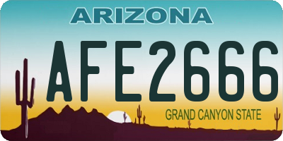 AZ license plate AFE2666
